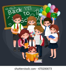 back to school and children education concept vector background