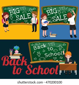 back to school and children education concept vector background
