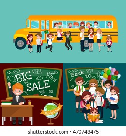 back to school and children education concept vector background