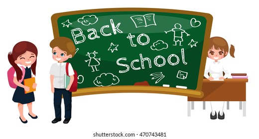 back to school and children education concept vector background