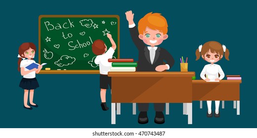 back to school and children education concept vector background