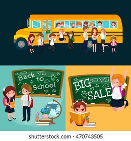 back to school and children education concept vector background