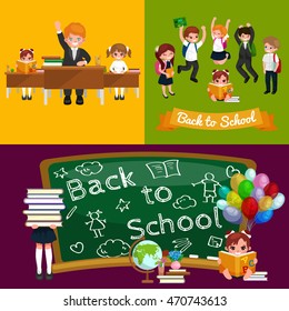 back to school and children education concept vector background