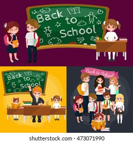 back to school and children education concept vector background