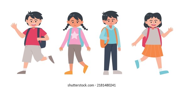 Back to school children vector