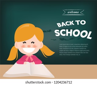 Back to school childrend in classroom.
