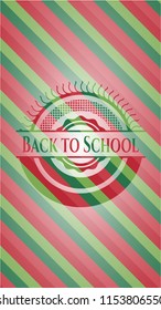Back to School christmas colors style emblem.