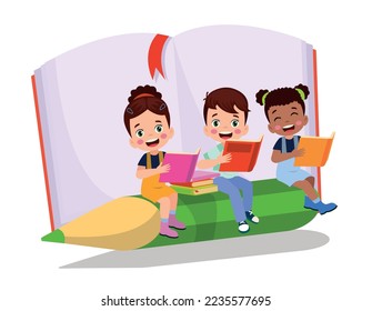 back to school school classroom and cute happy students