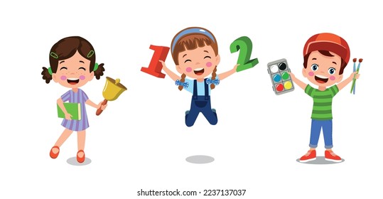 zurück in die Schulklasse und süße glückliche Schüler