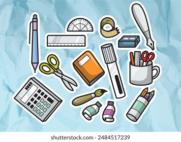 Clipart de regreso a la escuela, conjunto de diseño de Vector