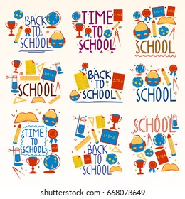Back to School collage composition  in vector