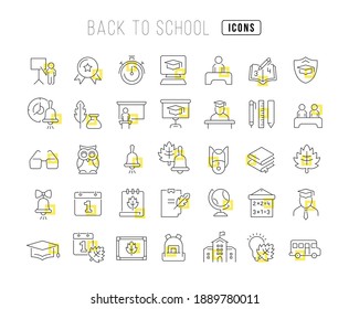 Back to School. Collection of perfectly thin icons for web design, app, and the most modern projects. The kit of signs for category Holidays.