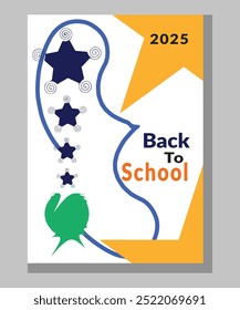 Back to school, college, education, study concept. Banners or Posters set in trendy doodle style with geometric shapes, bold design elements and modern typography. Templates for ads, branding covers