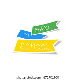 Back to school color banner. Isolated on white background. Vector illustration.
