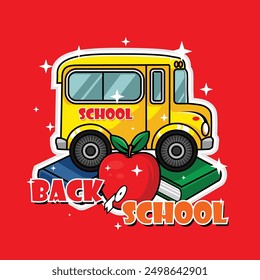 Back to school color illustration design radiates the spirit of future learning