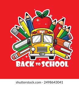 Back to school color illustration design radiates the spirit of future learning