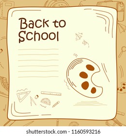 back to school color palette sketch design vector