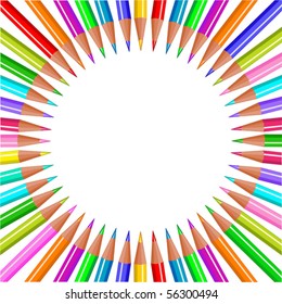 Back to school color pencils background