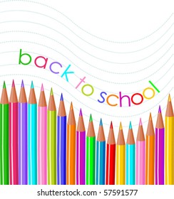 Back to school color pencils background