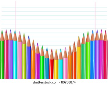 Back to school color pencils background