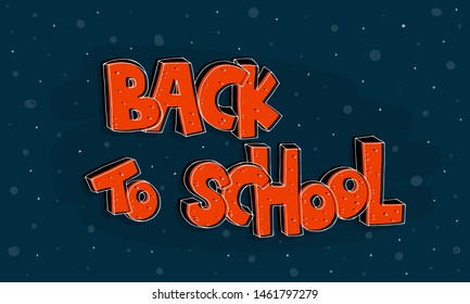 back to school. color vector illustration with an inscription, decorative elements on a neutral background.