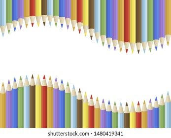 Back to school, Colored Pencil poster template, vector illustration