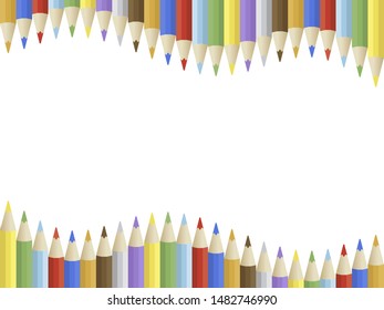 Back to school, Colored Pencil poster template, vector illustration