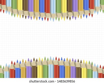 Back to school, Colored Pencil poster template, vector illustration