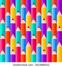 Back to school. Colored pencil seamless pattern.Texture for fabric, wrapping, wallpaper