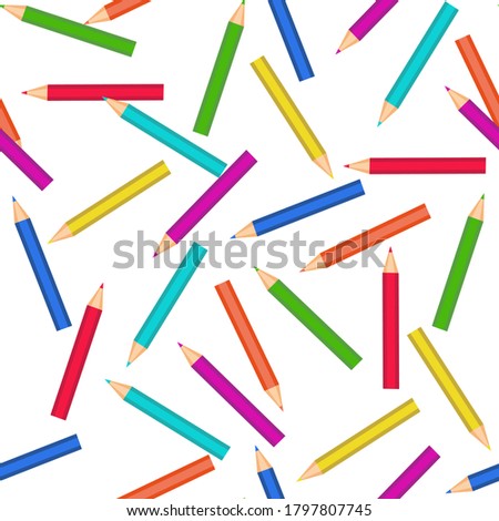 Back to school. Colored pencil seamless pattern.Texture for fabric, wrapping, wallpaper