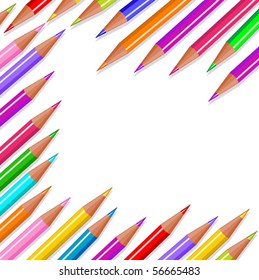Back to school colored pencils background