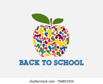 Back To School Colorful Abstract Apple Poster