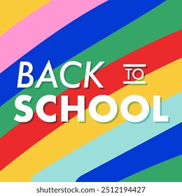 Zurück zur Schule bunter Hintergrund. Vektorgrafik, flaches Design
