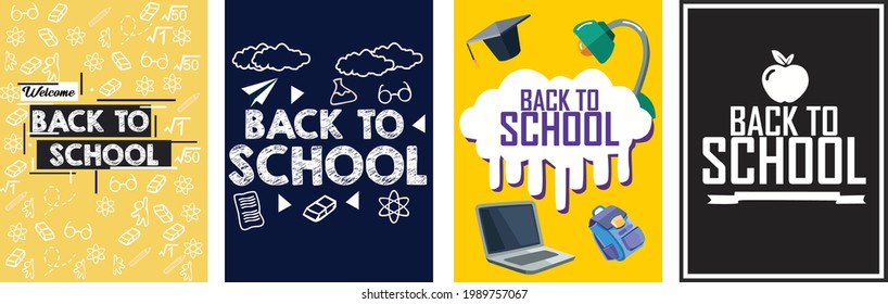 Back to school. colorful back-to-school designs for your greeting cards, website, social media and other businesses