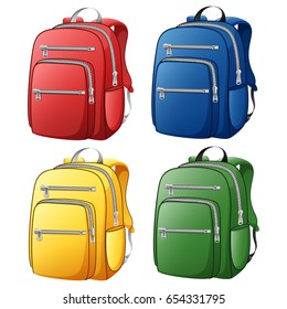 Back to school with colorful bag.