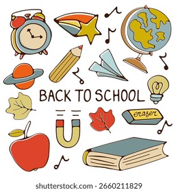 Back to school colorful collection in vector