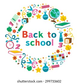 Back to school colorful composition. vector illustration