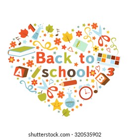 Back to school colorful composition. vector illustration