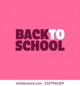 Back to School colorful flat design pink and purple