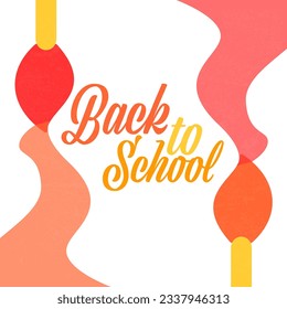 Back to School colorful flat design red yellow orange watercolor