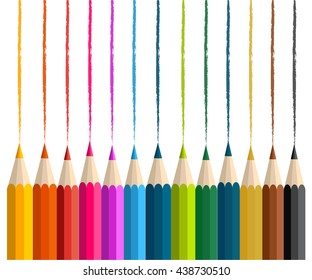 Back to school with colorful paint pencils vector illustration