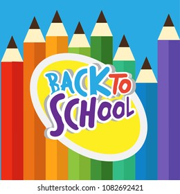 Back to school colorful pencil 