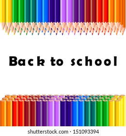 Back to school, colorful pencil, background, vector