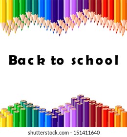 Back to school, colorful pencil, background, vector