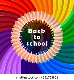 Back to school with colorful pencil background, vector
