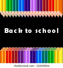 Back to school, colorful pencil, background, vector