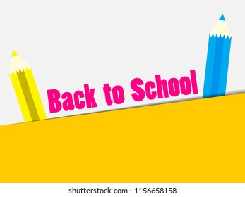 Back to School. Colorful pencil, banner. The beginning of the school year. Vector illustration