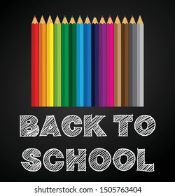 back to school, Colorful pencils, text drawing,vector design