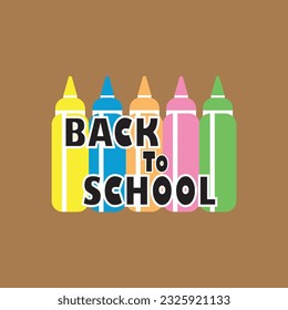Back to school - colorful print design template.Vector illustration.