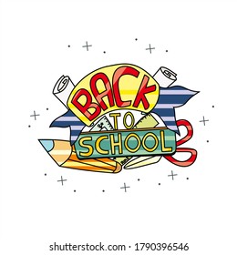Back to school - colorful typographic design template editable vector